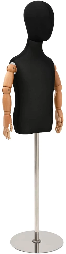 Reguliuojamas 120-150 cm manekenas su baze Uniseksas PP Juoda