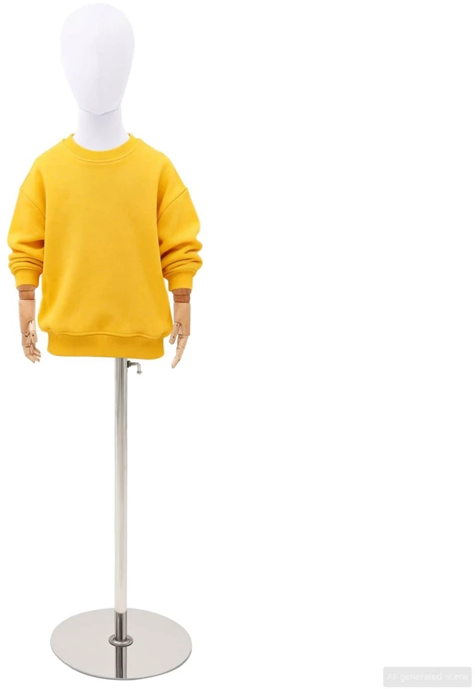 Reguliuojamas 120-150 cm manekenas su baze Uniseksas PP Balta