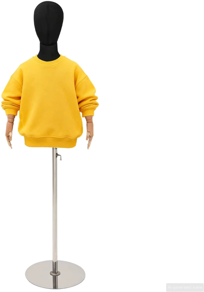Reguliuojamas 120-150 cm manekenas su baze Uniseksas PP Juoda