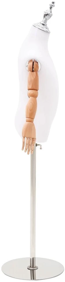 Reguliuojamas 120-150 cm manekenas su baze Uniseksas PP Balta