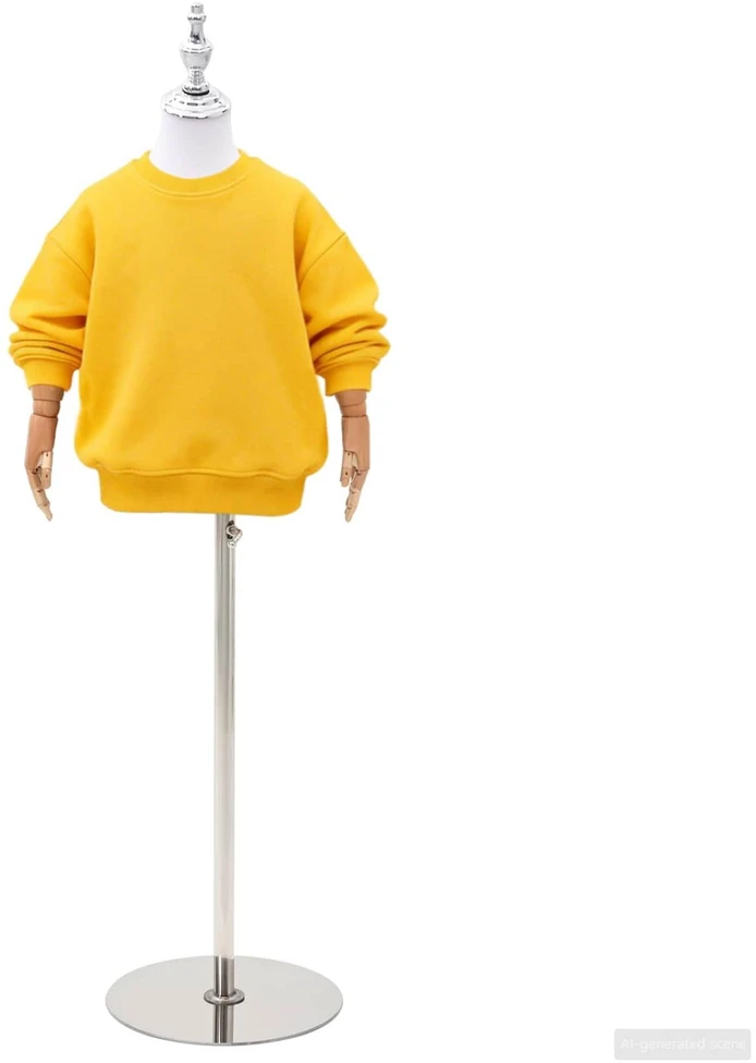 Reguliuojamas 120-150 cm manekenas su baze Uniseksas PP Balta