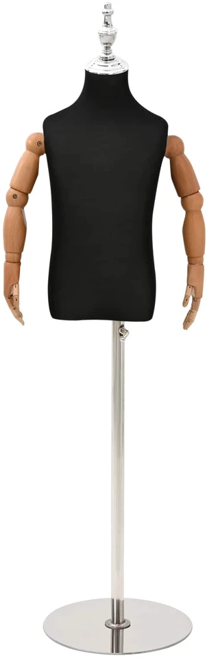 Reguliuojamas 120-150 cm manekenas su baze Uniseksas PP Juoda