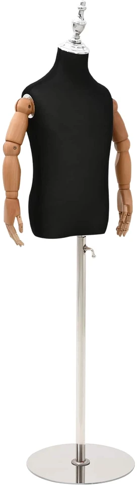 Reguliuojamas 120-150 cm manekenas su baze Uniseksas PP Juoda