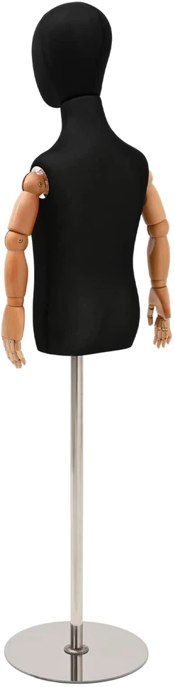 Reguliuojamas 120-150 cm manekenas su baze Uniseksas PP Juoda
