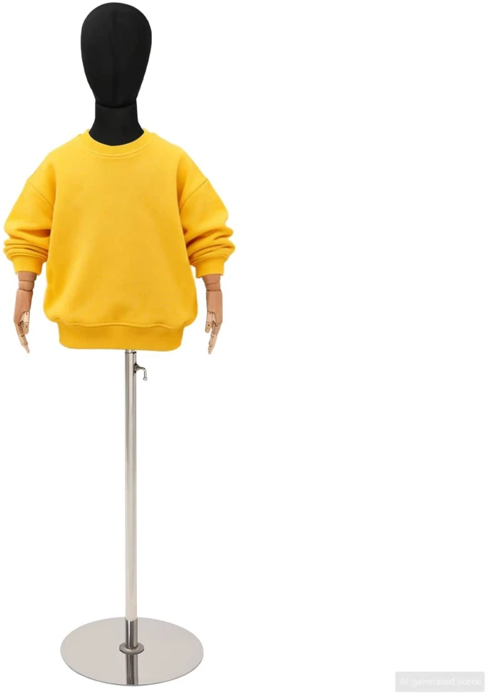 Reguliuojamas 120-150 cm manekenas su baze Uniseksas PP Juoda