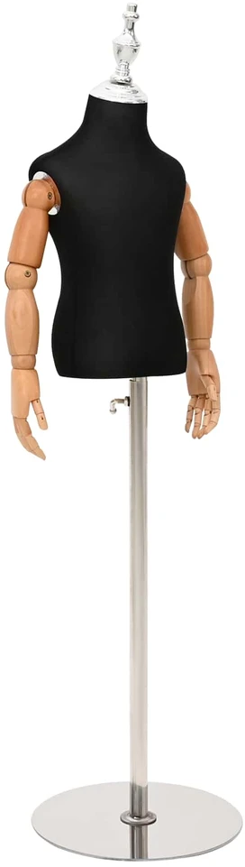 Reguliuojamas 120-157 cm manekenas su baze Uniseksas PP Juoda
