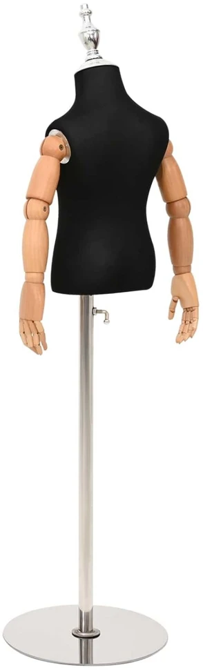 Reguliuojamas 120-157 cm manekenas su baze Uniseksas PP Juoda
