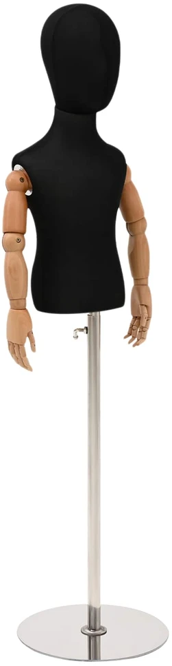 Reguliuojamas 120-157 cm manekenas su baze Uniseksas PP Juoda