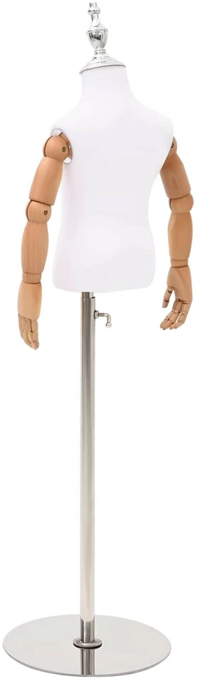 Reguliuojamas 120-157 cm manekenas su baze Uniseksas PP Balta