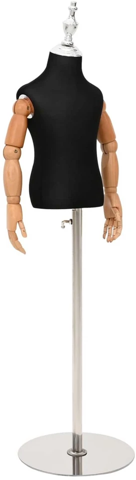 Reguliuojamas 120-157 cm manekenas su baze Uniseksas PP Juoda