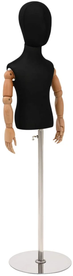 Reguliuojamas 120-157 cm manekenas su baze Uniseksas PP Juoda