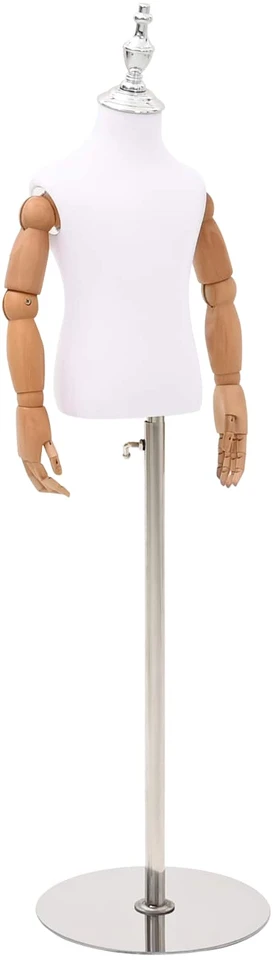 Reguliuojamas 120-157 cm manekenas su baze Uniseksas PP Balta