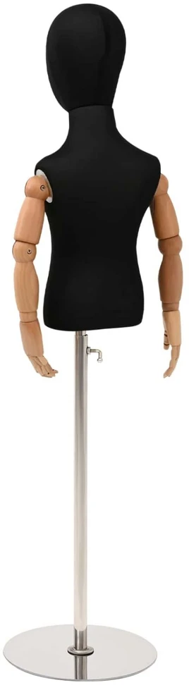 Reguliuojamas 120-157 cm manekenas su baze Uniseksas PP Juoda