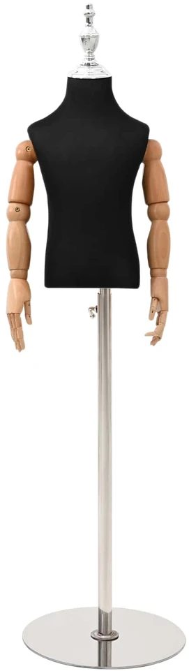 Reguliuojamas 120-157 cm manekenas su baze Uniseksas PP Juoda