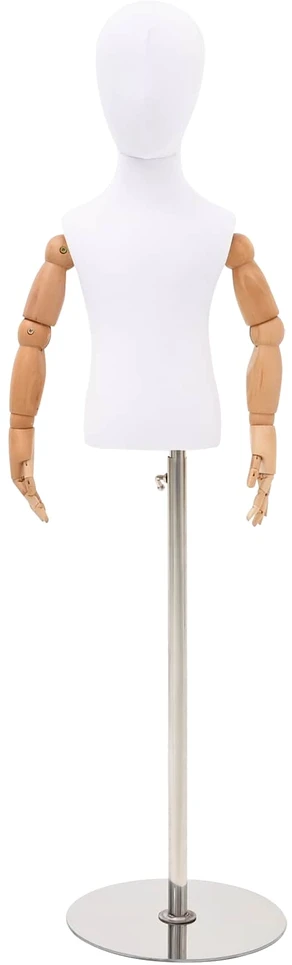 Reguliuojamas 120-157 cm manekenas su baze Uniseksas PP Balta