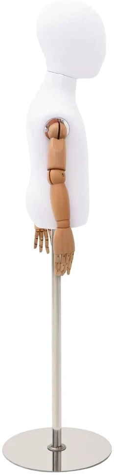 Reguliuojamas 120-157 cm manekenas su baze Uniseksas PP Balta