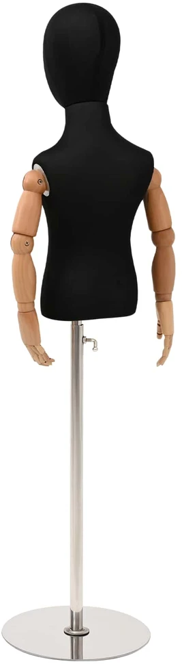 Reguliuojamas 120-157 cm manekenas su baze Uniseksas PP Juoda