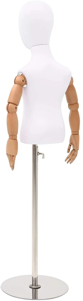 Reguliuojamas 120-157 cm manekenas su baze Uniseksas PP Balta