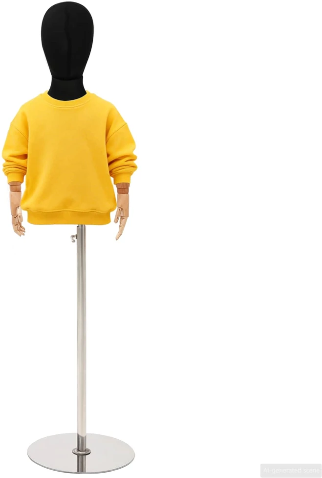 Reguliuojamas 120-157 cm manekenas su baze Uniseksas PP Juoda