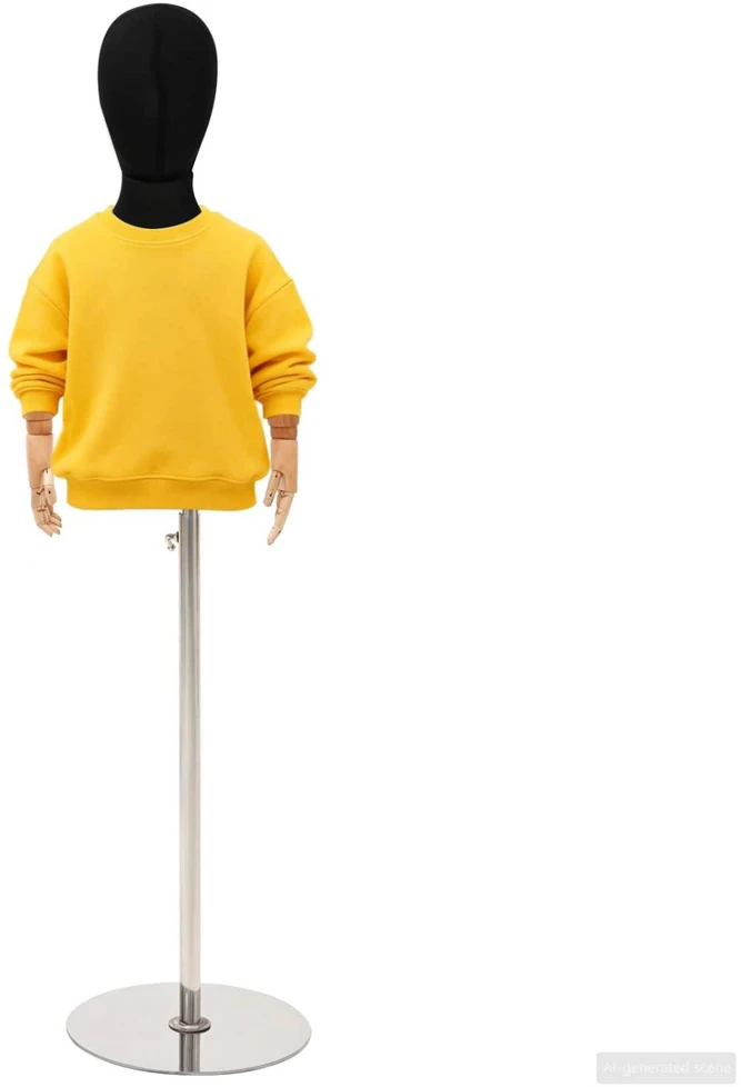 Reguliuojamas 120-157 cm manekenas su baze Uniseksas PP Juoda