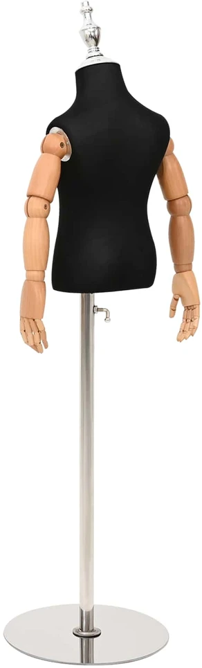 Reguliuojamas 120-157 cm manekenas su baze Uniseksas PP Juoda
