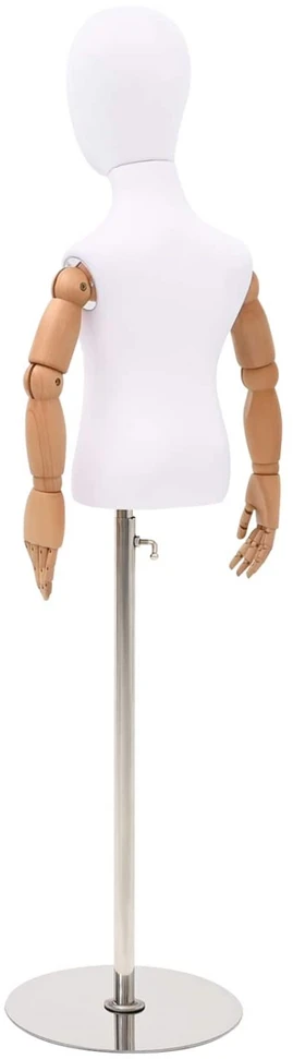 Reguliuojamas 120-157 cm manekenas su baze Uniseksas PP Balta