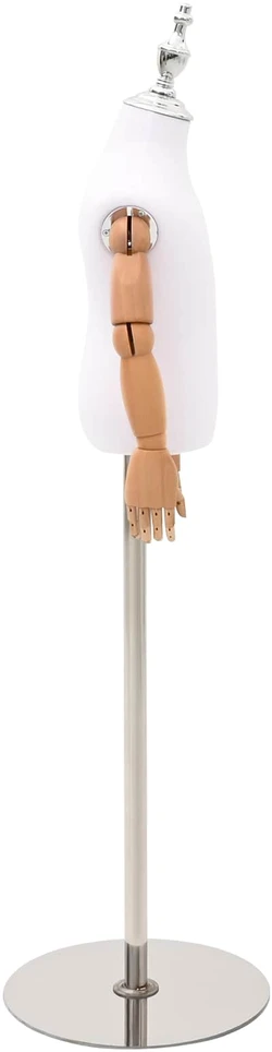 Reguliuojamas 120-157 cm manekenas su baze Uniseksas PP Balta
