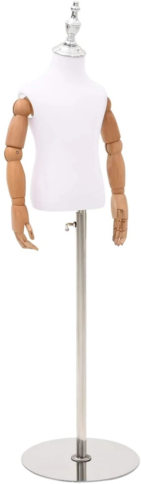 Reguliuojamas 120-157 cm manekenas su baze Uniseksas PP Balta