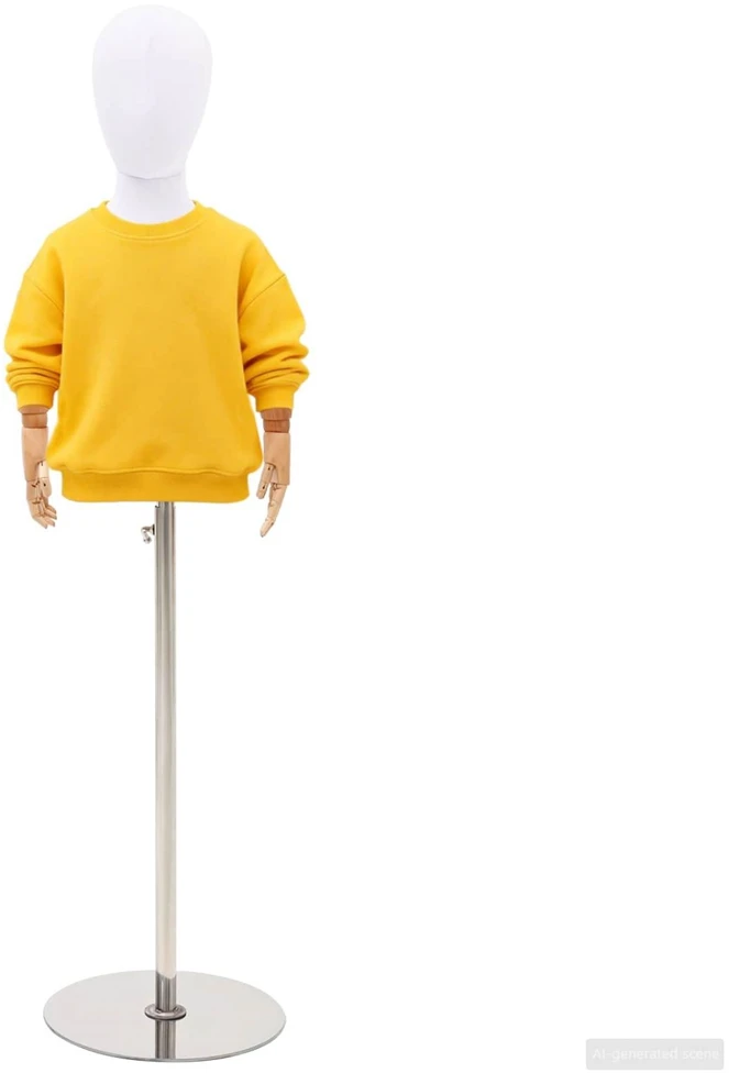 Reguliuojamas 120-157 cm manekenas su baze Uniseksas PP Balta