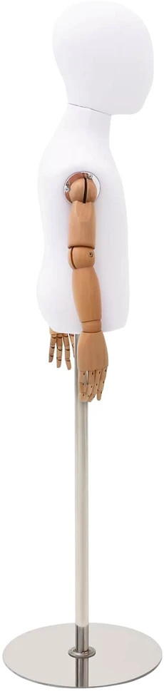 Reguliuojamas 120-157 cm manekenas su baze Uniseksas PP Balta