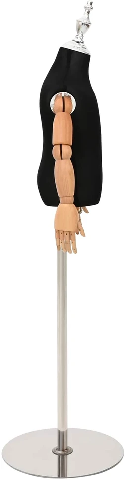 Reguliuojamas 120-157 cm manekenas su baze Uniseksas PP Juoda