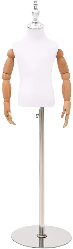 Reguliuojamas 120-157 cm manekenas su baze Uniseksas PP Balta