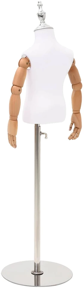 Reguliuojamas 120-157 cm manekenas su baze Uniseksas PP Balta
