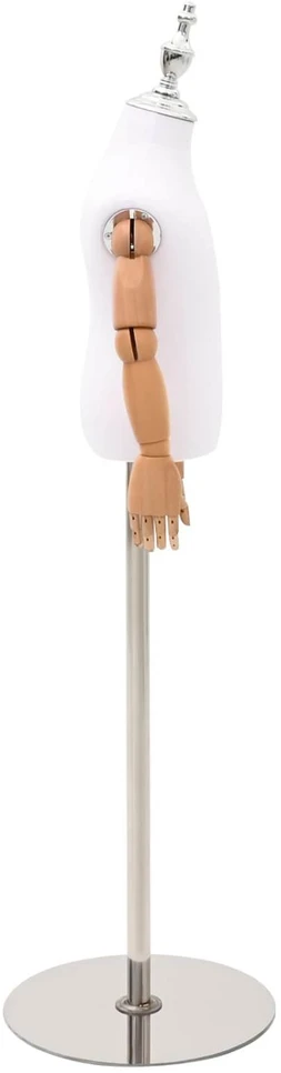 Reguliuojamas 120-157 cm manekenas su baze Uniseksas PP Balta