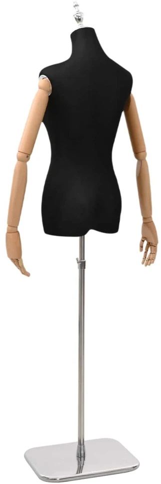Reguliuojamas manekenas 165-213 cm su baze Moteris PP Juoda
