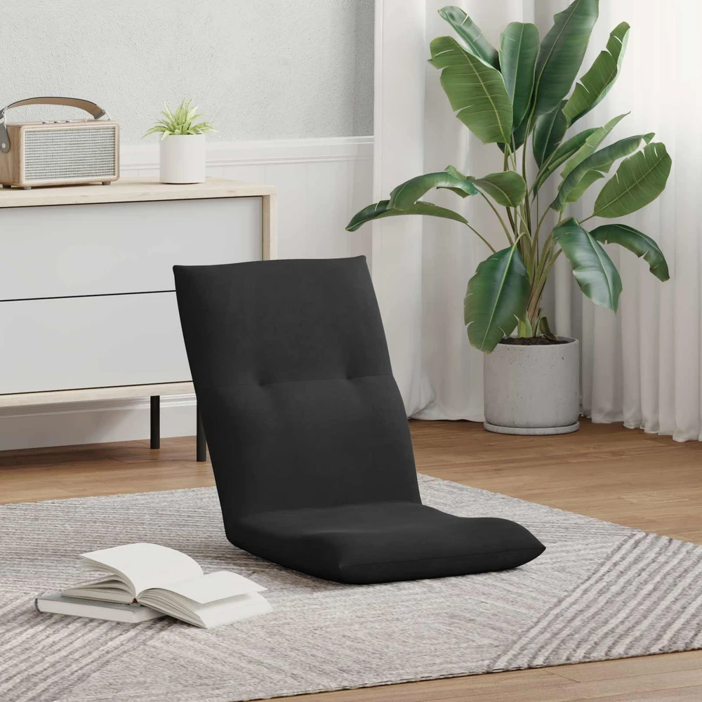 Reguliuojamas grindų fotelis Juoda Aksomas