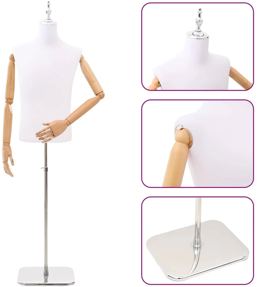 Reguliuojamas manekenas 170-218 cm su baze Vyras PP Balta