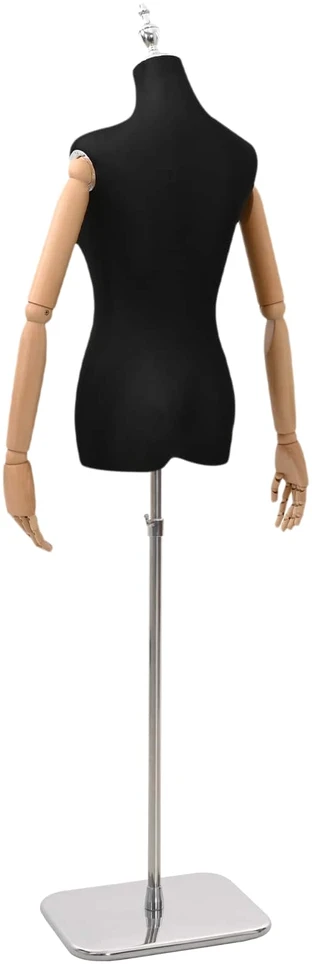 Reguliuojamas manekenas 165-213 cm su baze Moteris PP Juoda