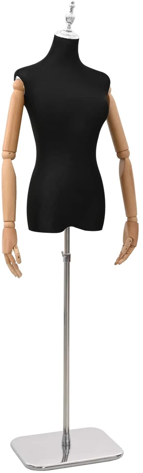Reguliuojamas manekenas 165-213 cm su baze Moteris PP Juoda