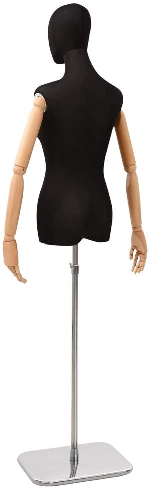 Reguliuojamas manekenas 165-213 cm su baze Moteris PP Juoda