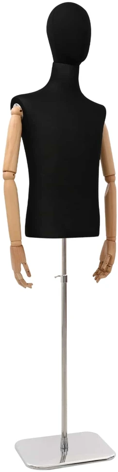 Reguliuojamas manekenas 170-218 cm su baze Vyras PP Juoda