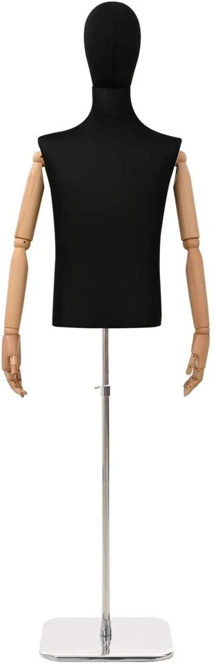 Reguliuojamas manekenas 170-218 cm su baze Vyras PP Juoda
