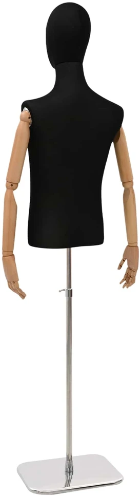 Reguliuojamas manekenas 170-218 cm su baze Vyras PP Juoda