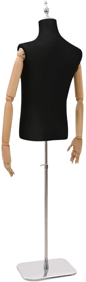 Reguliuojamas manekenas 170-218 cm su baze Vyras PP Juoda