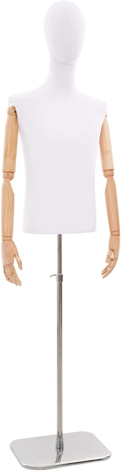 Reguliuojamas manekenas 170-218 cm su baze Vyras PP Balta