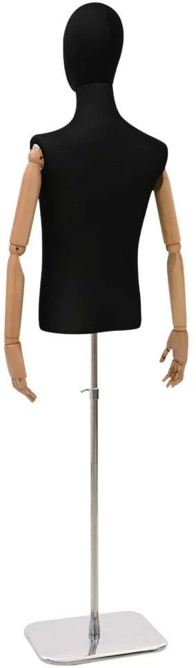 Reguliuojamas manekenas 170-218 cm su baze Vyras PP Juoda