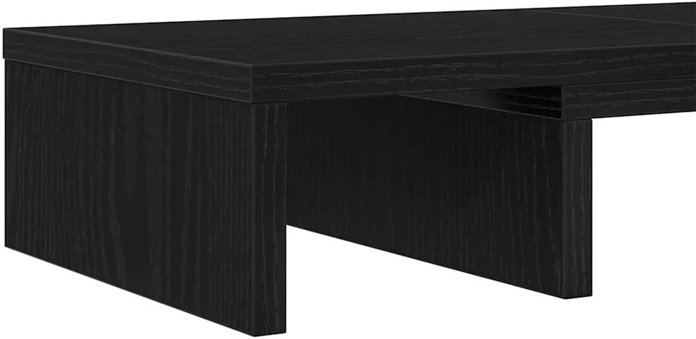 Reguliuojamas monitoriaus stovas, juodas ąžuolas, 60x24x10,5 cm, inžinerinė mediena