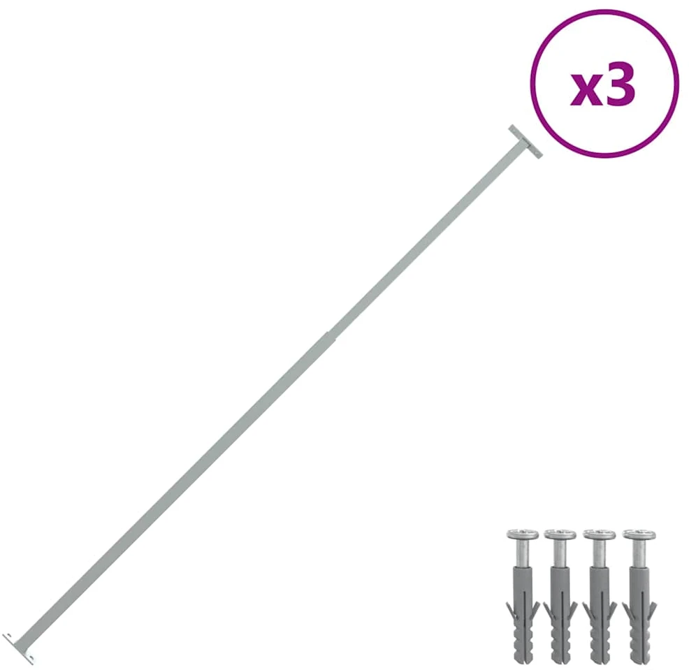 Reguliuojami apsauginiai strypai langams, 3vnt., 710-1200mm