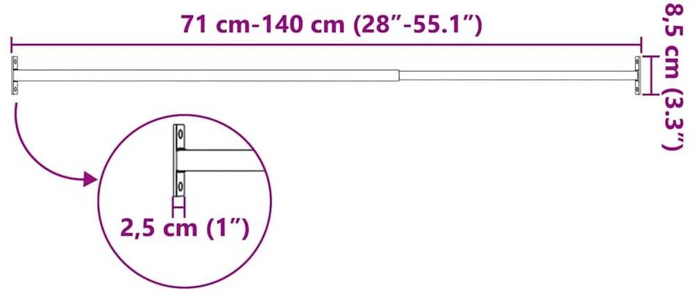 Reguliuojami apsauginiai strypai langams, 3vnt., 710-1200mm