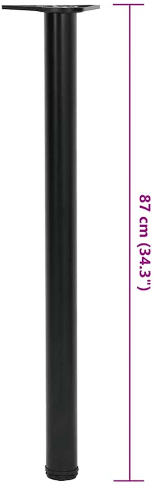 Reguliuojamo aukščio stalo kojos, 4vnt., juodos spalvos, 870mm